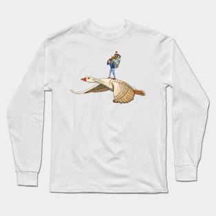 The man and swan immigrating Long Sleeve T-Shirt